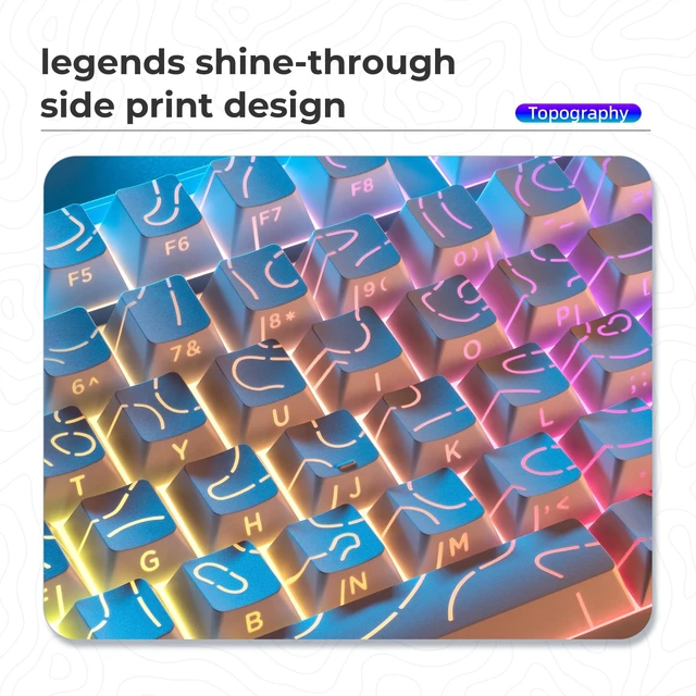 Alt view image 4 of 5 - OHY XVX Wireless Keyboard,99Keys Quiet Typing Membrane Gaming Keyboard with Logo Display & Knob, RGB Backlit, USB C Rechargeable, 94 Keys PBT Keycap for Windows PC, Mac, Linux-White