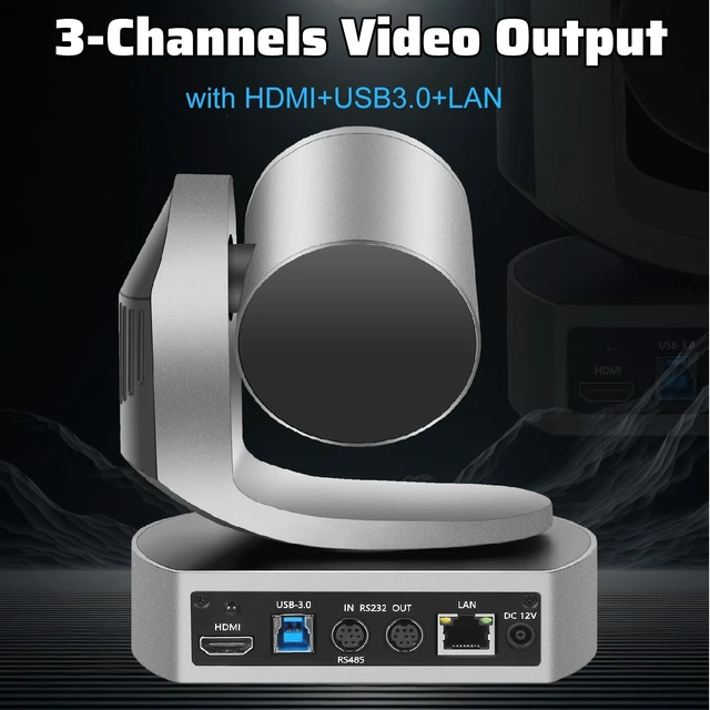 Alt view image 3 of 5 - Evolsiti 4K HDMI PTZ Camera,Optical 20X Zoom Conference Room Camera,Auto Focus and auto Tracking,with IP/USB3.0/HDMI/RS232/RS485 for Live Streaming Video Conference and Church Education