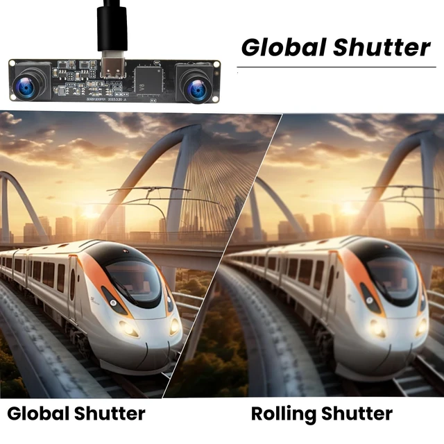 Alt view image 3 of 5 - IFWATER 120fps Global Shutter 3D Stereo USB Camera, 1200P Synchronization Dual Lens Module, M9 Mount USB 2.0 Plug and Play for Face Recognition, QR Code Scanning, 3D Printer Golf Swing