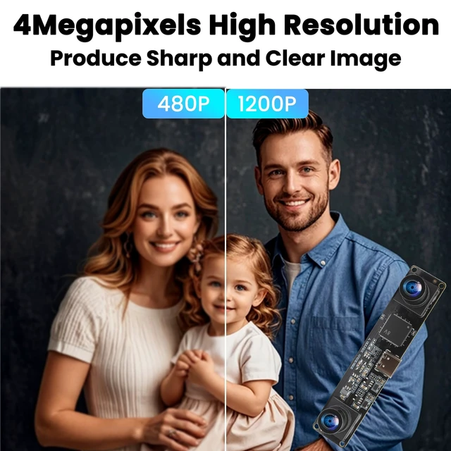 Alt view image 5 of 5 - IFWATER 120fps Global Shutter 3D Stereo USB Camera, 1200P Synchronization Dual Lens Module, M9 Mount USB 2.0 Plug and Play for Face Recognition, QR Code Scanning, 3D Printer Golf Swing