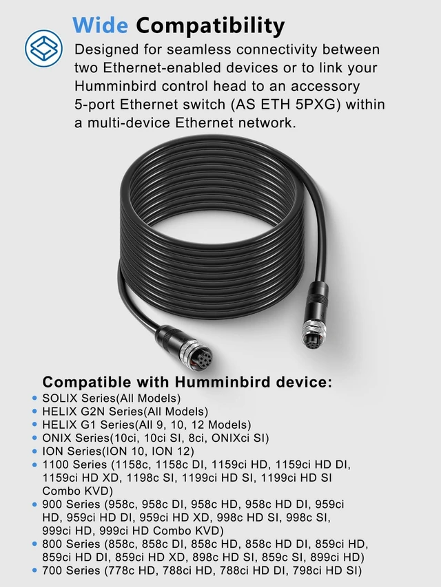 Alt view image 3 of 5 - yourour Replacement for 720073-3 AS EC 20E Ethernet Cable,20 Feet Female to Female Ethernet Cord, Compatible with SOLIX, Helix G2N, Helix G1, Onix, ION, 1100, 900, 800, 700 Series (20 Feet)