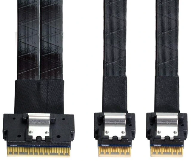 Main image of chenyang CY SFF-8654 8i 74Pin Male to Dual SFF-8654 4i 38Pin Male PCI-E Ultraport Slimline SAS Slim 4.0 Cable 40cm PCI-Express