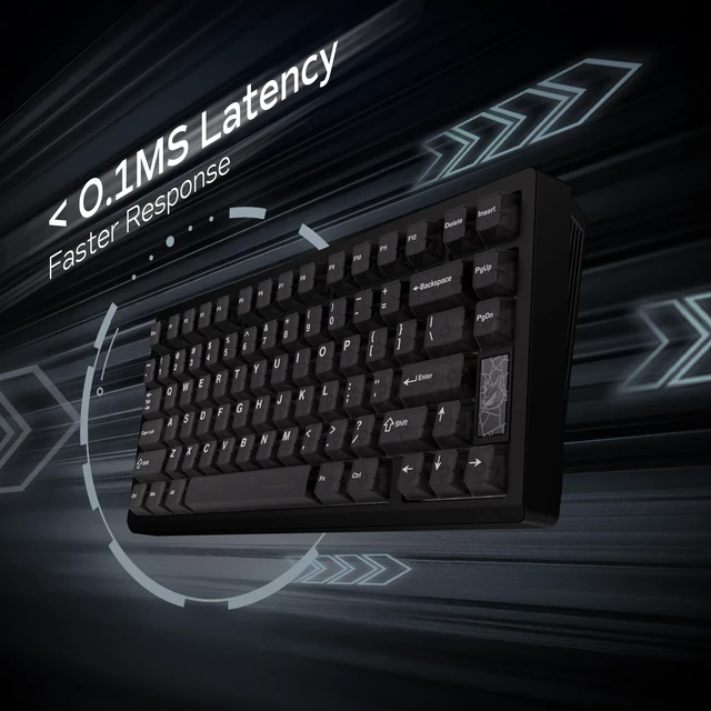 Alt view image 4 of 5 - OOCTPK Mechanical Keyboard, Chilkey Slice75 HE Gaming Keyboard Wired, 75% Hall Effect Magnetic Aluminum Keyboard with WS Flux HE Clacky Switch, Rapid Trigger, 8K Polling, RGB Custom, PC/Mac Support