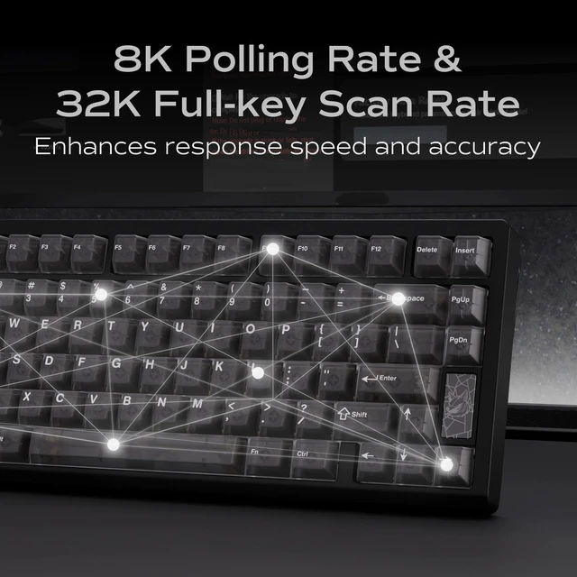 Alt view image 5 of 5 - OOCTPK Mechanical Keyboard, Chilkey Slice75 HE Gaming Keyboard Wired, 75% Hall Effect Magnetic Aluminum Keyboard with WS Flux HE Clacky Switch, Rapid Trigger, 8K Polling, RGB Custom, PC/Mac Support