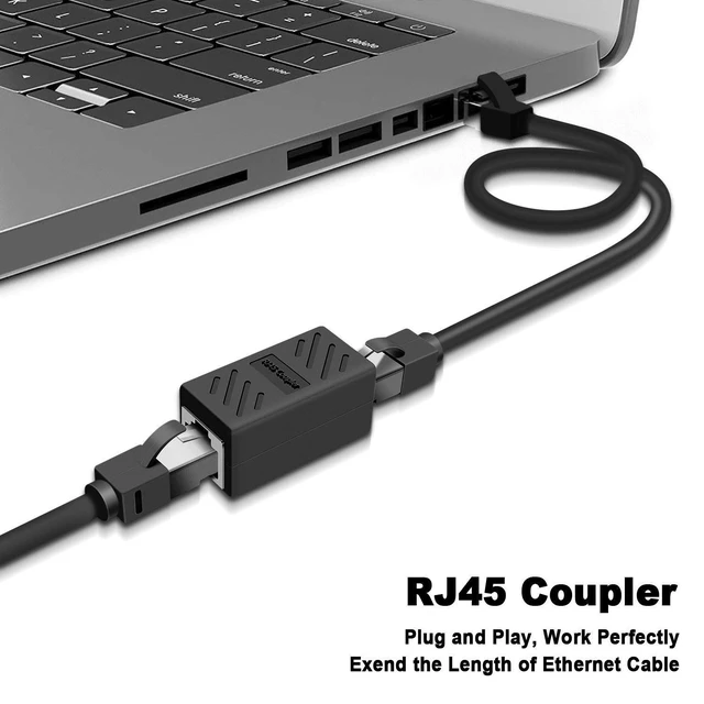 Alt view image 2 of 5 - Y.D.F RJ45 Coupler, Ethernet Connectors, Shielded in-Line Coupler for Cat7/Cat6/Cat5e/Cat5 Ethernet Cable Extender Connector - Female to Female (Black-20 Pack)