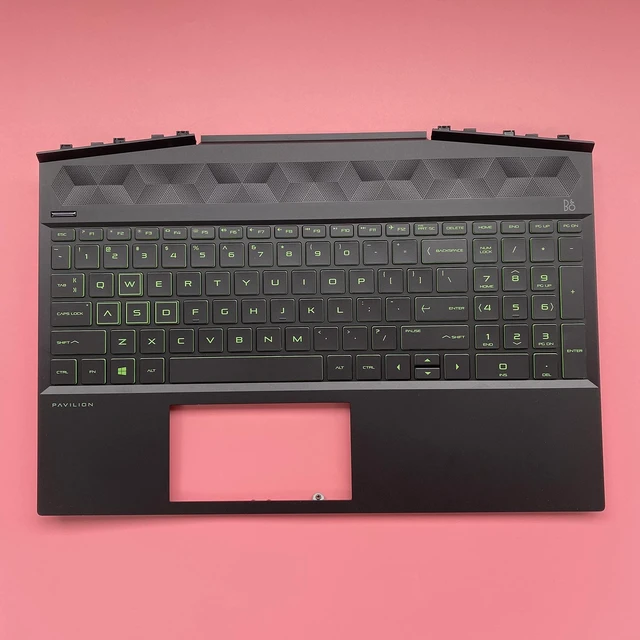 Alt view image 4 of 5 - Replacement for HP Gaming Pavilion 15-DK 15-DK0126TX TPN-C141 Laptop Upper Case Palmrest Green Backlit Keyboard Assembly Part L57593-001 AP2K8000310
