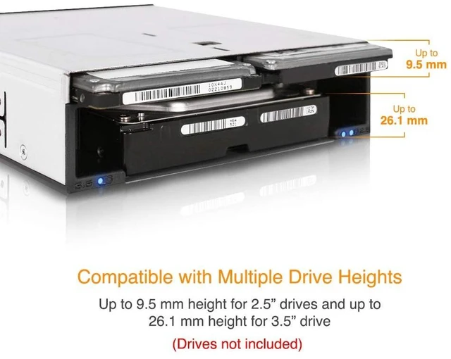 Alt view image 3 of 5 - ICY DOCK 3 Bay 2 x 2.5 & 1 x 3.5 SATA HDD/SSD Hot Swap Backplane Docking Enclosure for 5.25 Bay ^^ flexiDOCK MB095SP-B