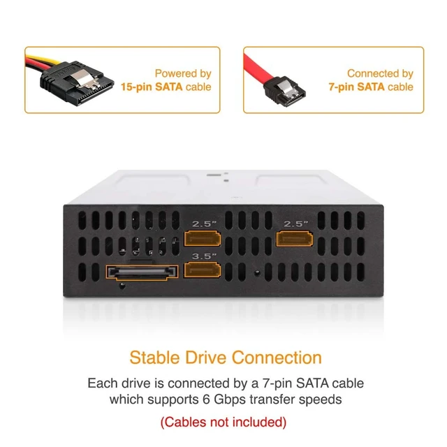 Alt view image 5 of 5 - ICY DOCK 3 Bay 2 x 2.5 & 1 x 3.5 SATA HDD/SSD Hot Swap Backplane Docking Enclosure for 5.25 Bay ^^ flexiDOCK MB095SP-B