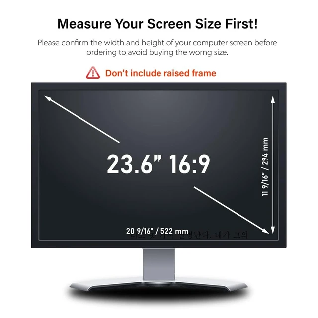 Alt view image 3 of 5 - WELINC 23.6 Inch - 16:9 Aspect Ratio - Computer Privacy Screen Filter for Widescreen Monitor - Anti-Glare - Anti-Scratch Protector Film - Protects Your Eyes from Harmful Glare and Blue Light