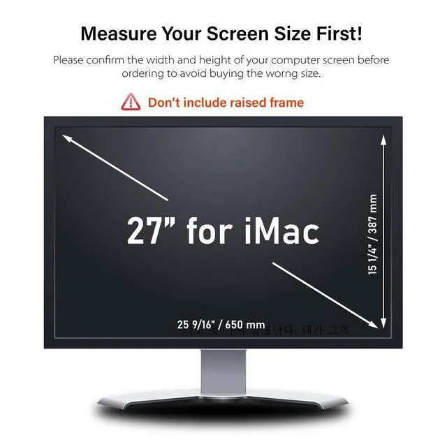 Alt view image 3 of 5 - WELINC 27 Inch - 16:9 Aspect Ratio - Computer Privacy Screen Filter for iMac Monitor - Anti-Glare - Anti-Scratch Protector Film - Please Check iMac or Others Made in Korea