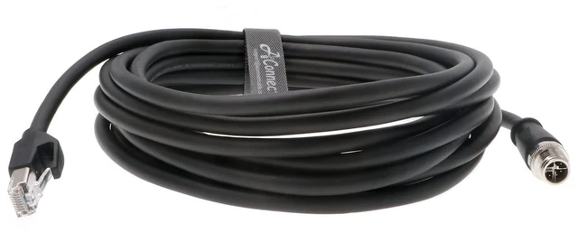 Alt view image 2 of 5 - AConnect M12-RJ45-XCode-Ethernet-Shielded-Industrial Cable for Cognex Industrial Camera M12 8Pin X-Code Male to RJ45 Cat6a Flexible Waterproof 16Ft^^5M