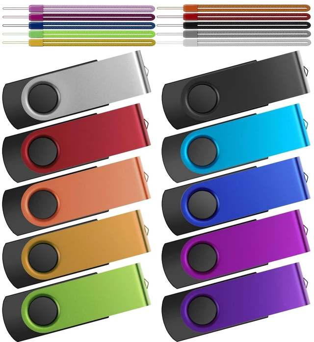 Main image of Kepmem Flash Drive 64GB Pack of 10 Thumb Drives Bulk 64 Giga USB2.0 Drives