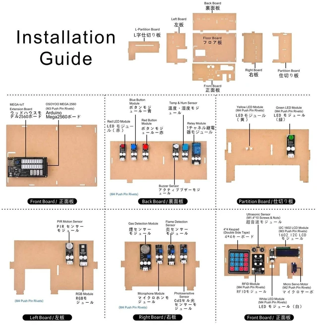 Alt view image 4 of 5 - OSOYOO IoT Electronic Smart Home Learner Kit for Arduino Mega2560, Learning STEM,Internet of Things,How to Code, Mechanical Building, Educational Coding for Starter