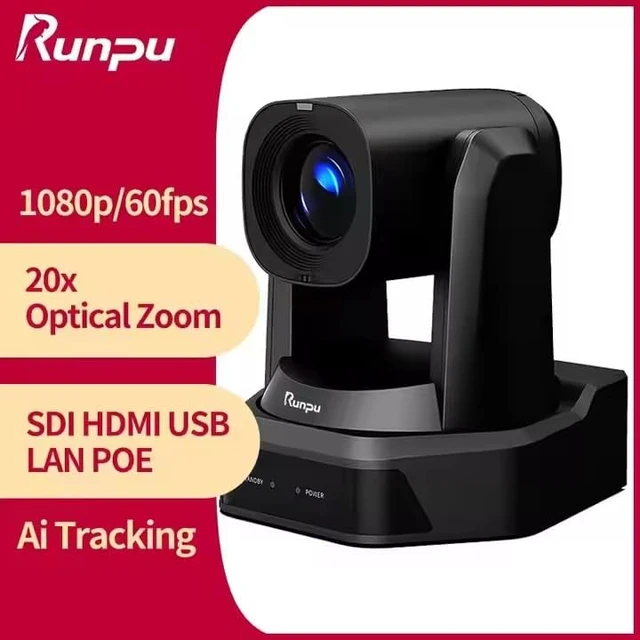 Alt view image 2 of 5 - Runpu AI Auto Tracking PTZ Camera,20X Optical+16X Digital Zoom IP Live Streaming Camera, FHD 1080P 60FPS, PoE LAN USB3.0 PoE HDMI Outputs for Church Services Worship Corporate Education,RP-HD66A-20