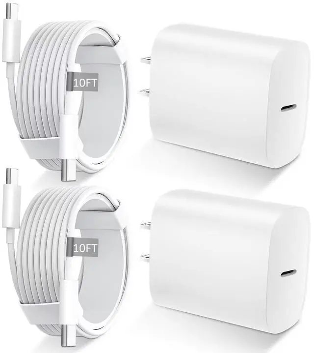 Main image of iPhone 17 16 15 Charger Fast Charging USB C Charger Type C Chargers with 10 Ft Long USB C to USB C Cable Fast Charging Cord for iPhone 17/Pro/Pro Max/17 Air/16/16 Pro/16 ProMax/15/Pro/ProMax White