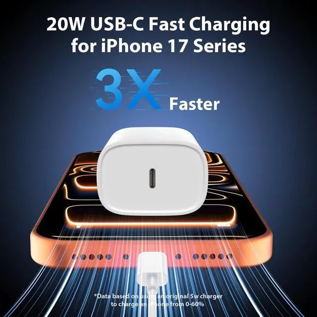Alt view image 2 of 6 - iPhone 17 16 15 Charger Fast Charging USB C Charger Type C Chargers with 10 Ft Long USB C to USB C Cable Fast Charging Cord for iPhone 17/Pro/Pro Max/17 Air/16/16 Pro/16 ProMax/15/Pro/ProMax White