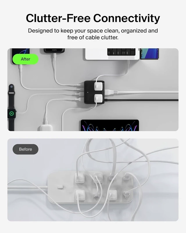 Alt view image 6 of 7 - 70W GaN 7 in 1 Charging Station 3X AC 2X USB A & 2X USB C Ports