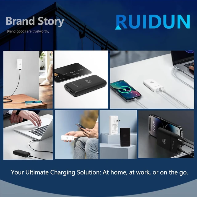Alt view image 6 of 6 - 65W Flat GaN USB C Charger Dual-Port Fast Wall Charger with PD 3.0 & QC 4.0 Foldable Plug Compact Power Adapter for MacBook Pro/Air iPhone 16 iPad Pro Galaxy S24 Deck & More