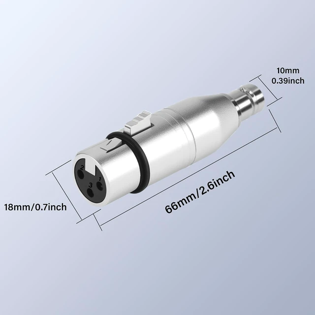 Alt view image 6 of 7 - XLR to BNC Adapter XLR 3 Pin Female to BNC Female Coaxial Analog Video Connector Conversion Extender for Microphone Amplifiers, Speakers, Mixing Console, RF, Audio, Camera (2 Pack)