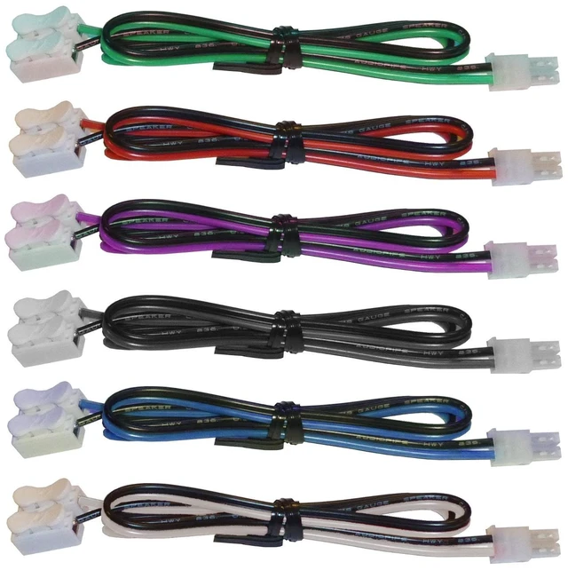 Alt view image 2 of 5 - 6 Home Theater Speaker Cables for Sony Etc / 4.2mm Connectors/Includes Tool-Free Wire Crimp Splices.