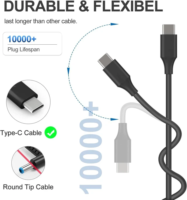 Alt view image 5 of 7 - Replacement 65W USB C Laptop Charger Compatible with Chromebook and All 65W USB Type C Power Adapter