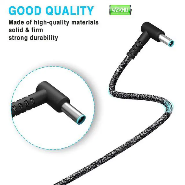 Alt view image 5 of 6 - New Slim 65W Laptop Charger Compatible with HP Probook 450 650 640 G5 G4 G6 G7, EliteBook 840 850 G3 G4 G5 G8 G9, Pavilion Envy Spectre x360, Notebook 15 Blue Tip Power Cord AC Adapter