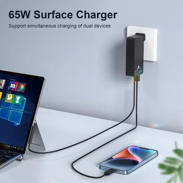 Alt view image 5 of 7 - Surface Pro Charger 65W, Surface Laptop Charger for Microsoft Surface Pro 9/8/7+/7/6/5/4/3 Surface Laptop 5/4/3/2/1/Studio, Surface Book 2/1, Surface Go 3/2/1 Support 44W, 36W,6FT Power Cord