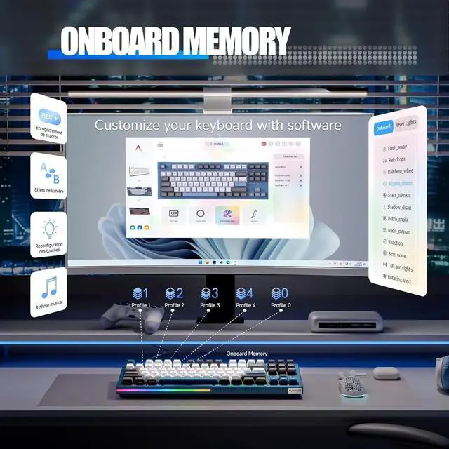 Alt view image 4 of 7 - KEMOVE K87 Wireless TKL Mechanical Gaming Keyboard, Hot-swappable, RGB Backlit, Programmable, Bluetooth/2.4GHz/USB-C, 80% 87 Keys Compact Keyboard with Fast Silver Switch for Windows/Mac/Linux