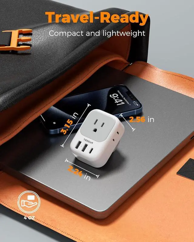 Alt view image 5 of 7 - US to UK Plug Adapter, TESSAN Type G Travel Converter with 3 USB Charger(1 USB C Port), 4 Outlets Power Adaptor for USA to Qatar Ireland Hong Kong England Scotland Kenya Dubai London British