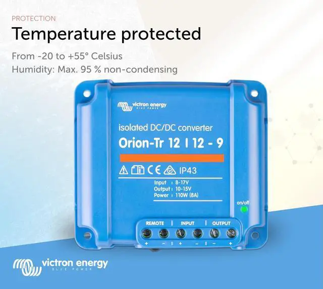 Alt view image 4 of 5 - Victron Energy Orion-Tr DC to DC Converter - 12/12-Volt 9 amp 110-Watt - IP43 Protected - for Dual Battery Systems - Isolated