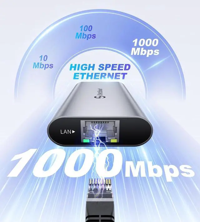 Alt view image 4 of 7 - USB C Hub, UtechSmart 6 in 1 USB C to HDMI Adapter with 1000M Ethernet, Power Delivery PD Type C Charging Port, 3 USB 3.0 Ports Adapter Compatible for MacBook Pro, ChromeBook, XPS, and USB C Devices