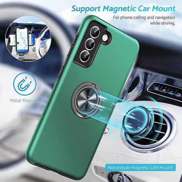 Alt view image 5 of 7 - Anqrp Hidden Series Galaxy S21+ Plus Case 5G,[No Fall-Off Kickstand] 360°Embedded Ring, 15Ft Military Grade Shockproof Protective Phone Case Designed for Samsung Galaxy S21 Plus 6.7 Inch, Green