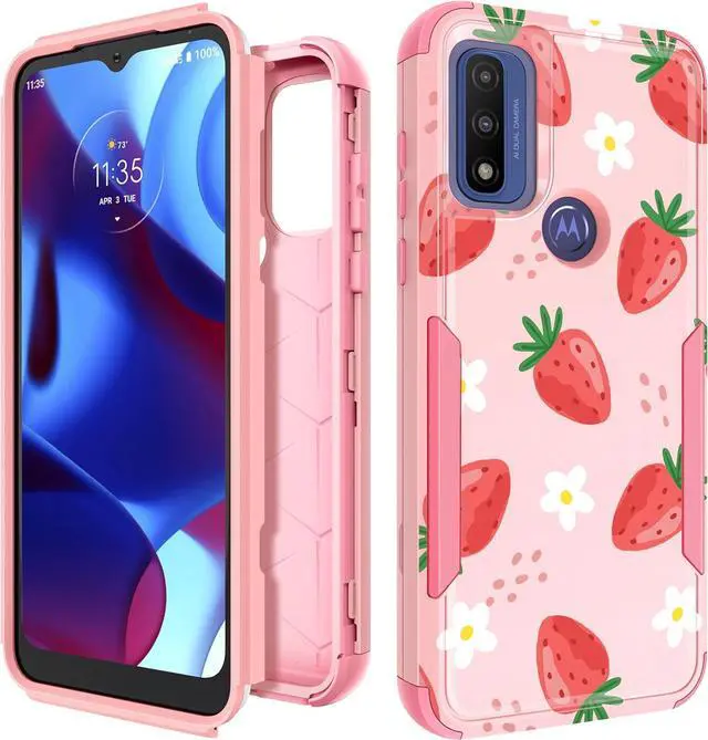 Main image of for Motorola Moto G Pure/G Power 2022 Case/G Play 2023 Case,Women Girls Cute Strawberry Style Heavy Duty Military Grade Protctive Shockproof G Pure/G Power 2022/G Play 2023 Hard Phone Cases