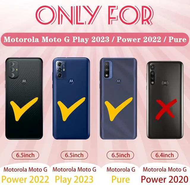 Alt view image 2 of 6 - for Motorola Moto G Pure/G Power 2022 Case/G Play 2023 Case,Women Girls Cute Strawberry Style Heavy Duty Military Grade Protctive Shockproof G Pure/G Power 2022/G Play 2023 Hard Phone Cases