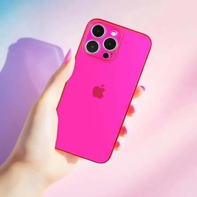 Alt view image 2 of 7 - Compatible with iPhone 11 Case, Neon Clear Case with Camera Lens Cover Shell for Women Girls Slim Soft Silicone Protective Transparent Girly Case for iPhone 11, Neon Pink