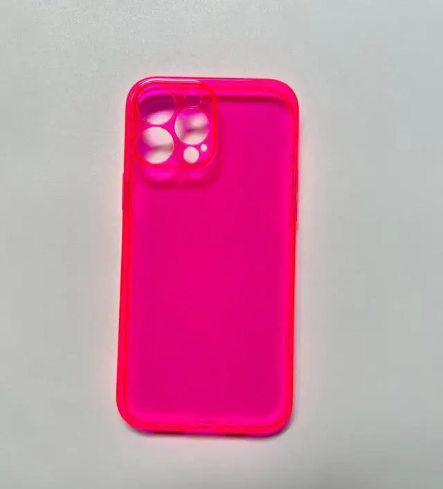 Alt view image 5 of 7 - Compatible with iPhone 11 Case, Neon Clear Case with Camera Lens Cover Shell for Women Girls Slim Soft Silicone Protective Transparent Girly Case for iPhone 11, Neon Pink