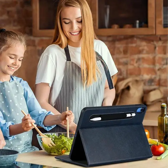 Alt view image 2 of 7 - HFcoupe for iPad Air 11 inch M3 / M2 Case (2025 & 2024), 10.9 Inch iPad Case 5th/4th Generation Air 2022 & 2020 with Pocket & Magnetic Clouser, Auto Wake/Sleep Stand Cover, Dark Blue