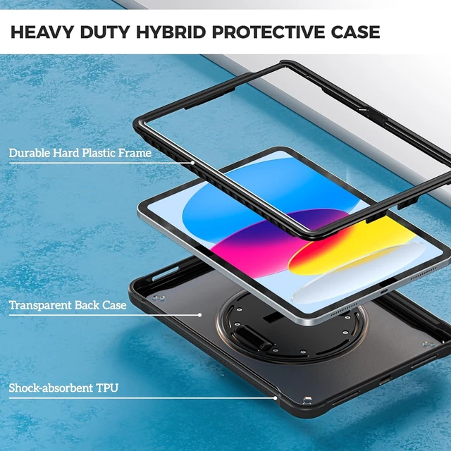 Alt view image 6 of 7 - Rugged Case for iPad A16 11th Gen 2025/iPad 10th Gen 2022 -Black
