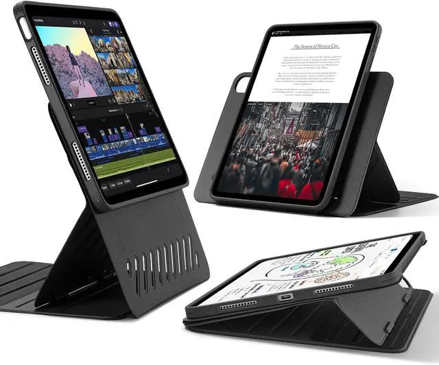 Main image of ESR for iPad Air 13 Inch Case (2025/2024) M3/M2, Removable Magnetic Cover, Adjustable Portrait/Landscape Stand with Raised Screen View, 9 Standing Angles, Shift Series, Black