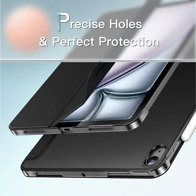 Alt view image 3 of 6 - JETech Case for iPad Air 11-Inch M3/M2 (2025/2024), iPad Air 5 (2022 5th Generation 10.9-Inch), Slim Stand Hard Back Shell Cover with Auto Wake/Sleep (Black)