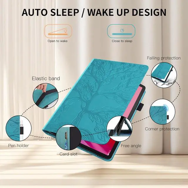 Alt view image 4 of 6 - Tablet case for ipad 11th Generation(2025 11 Inch), Unique Tree Design with Hidden Card Slots, Slim and Lightweight with Built-in Magnetic Auto Sleep, Precise Cutouts Compatible with ipad 10 Gen Blue