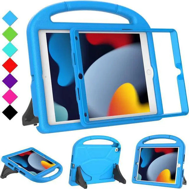Main image of Kids Case for iPad 10.2 & 10.5, iPad 9th/8th/7th Generation 10.2" 2021 2020 2019 Case with Screen Protector, iPad Air 3rd Gen/Pro 10.5 inch Protective Cover with Handle Stand, Blue