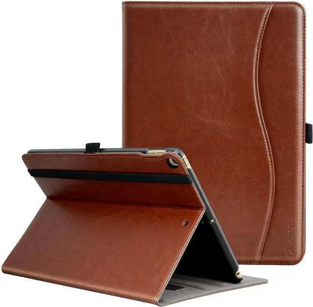 Main image of ZtotopCases for iPad 6th/5th Generation 9.7 Inch 2018/2017 iPad Air 2 & 1 Case, Premium PU Leather Business Folding Cover with Auto Wake/Sleep, Multiple Viewing Angles for iPad Air 2nd/1st Gen, Brown