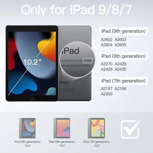 Alt view image 2 of 6 - JETech Rotating Case for iPad 9/8/7 (10.2-Inch, 2021/2020/2019 Model, 9th/8th/7th Generation) with Pencil Holder, 360 Degree Rotation PU Leather Folio Protective Cover (Black)