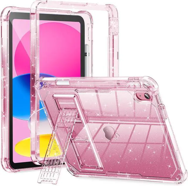 Main image of INFILAND Kids Case for iPad A16 11 inch 11th Generation,iPad 10th Generation Case 10.9 Inch, Heavy Duty Shockproof Protective Cover with Stand, Glitter Clear Cute Shell for Girls, Women, Pink