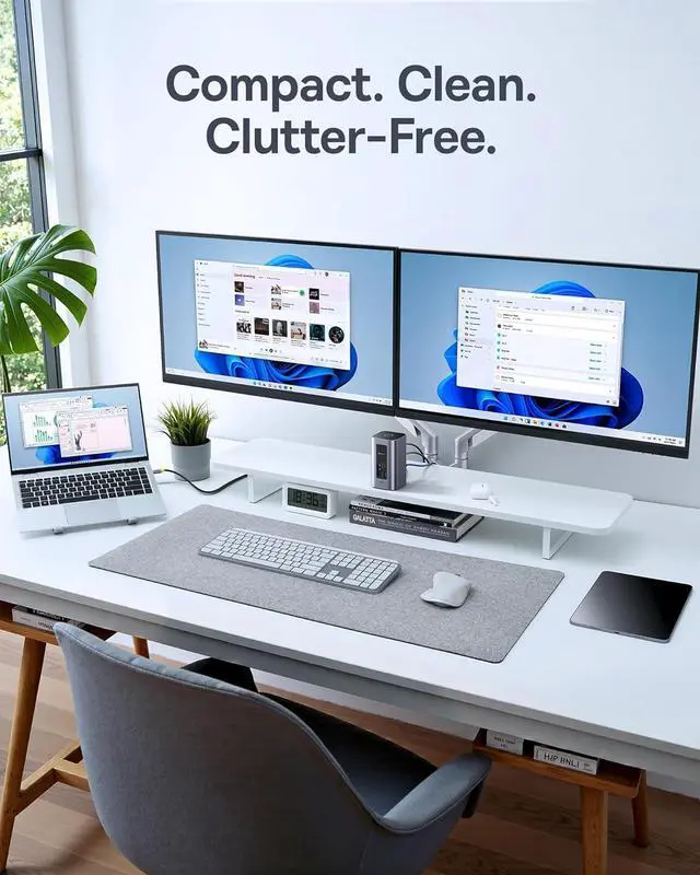 Alt view image 4 of 7 - Baseus Docking Station Dual Monitor&Baseus 22.5W PD Fast Charging 10000mAh Power Bank Built-in Braided USB C Cable