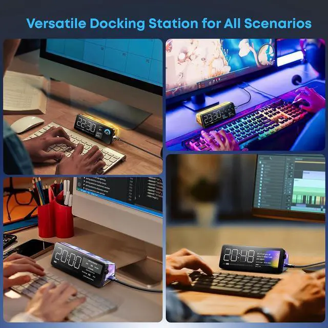 Alt view image 7 of 7 - Laptop Docking Station 7-in-1 USB C Docking Station with Screen Multiple Built-in Apps USB C Dock with HDMI 4K@60Hz 90W Max Power Delivery 1 Gbps Ethernet Multiport Adapter for /HP/MacBook