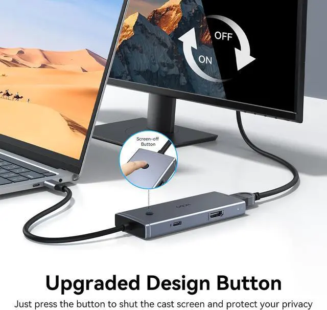 Alt view image 4 of 7 - HODO Docking Station to Dual HDMI Monitors Adapter USB C to Dual HDMI Adapter 4K 60 Hz for Laptops Docking Station Dual Monitor with PD 3 USB Port Button Compatible for HP Elitebook Dell XPS 13 15 etc