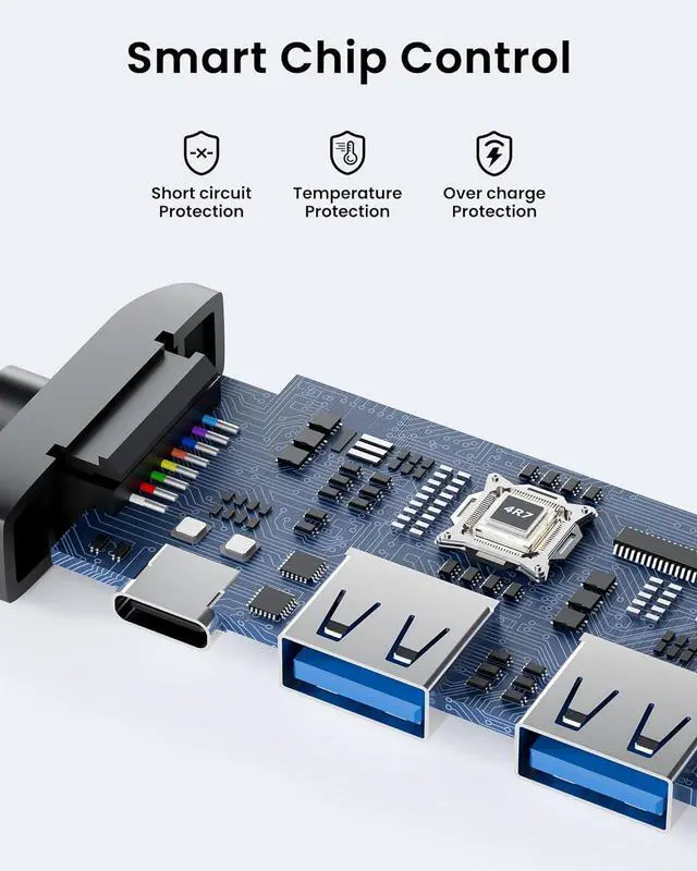 Alt view image 7 of 7 - USB C Hub Docking Station Dual Monitor Extend Display for MacBook Air/Pro Laptop, Adapter Multiport Dongle with 2 HDMI 4K 60Hz, 100W PD Charging, 3xUSB-A 3.0 & USB-C Data Port (5Gbps)