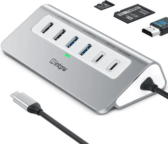 Main image of USB C Hub 10Gbps, 9-in-1 USB 3.2 Hub with 4K@60Hz HDMI, Type-C 3.2, 2 USB-A 3.2, 2 USB-A 2.0, PD 100W, SD/TF Slot, Aluminum USB Hub for Laptop, iPhone 16/15 Series, MacBook Air/Pro and More